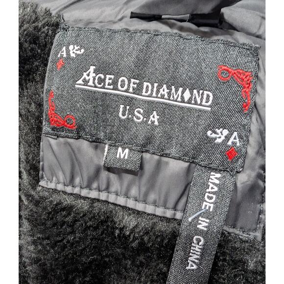 Ace Of Diamond Men's Vest Size M Black Full Zip Quilted Lined Pockets Orig $109 - Picture 3 of 7